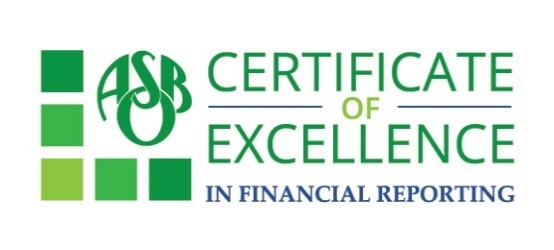 Certificate of Excellence in Financial Reporting